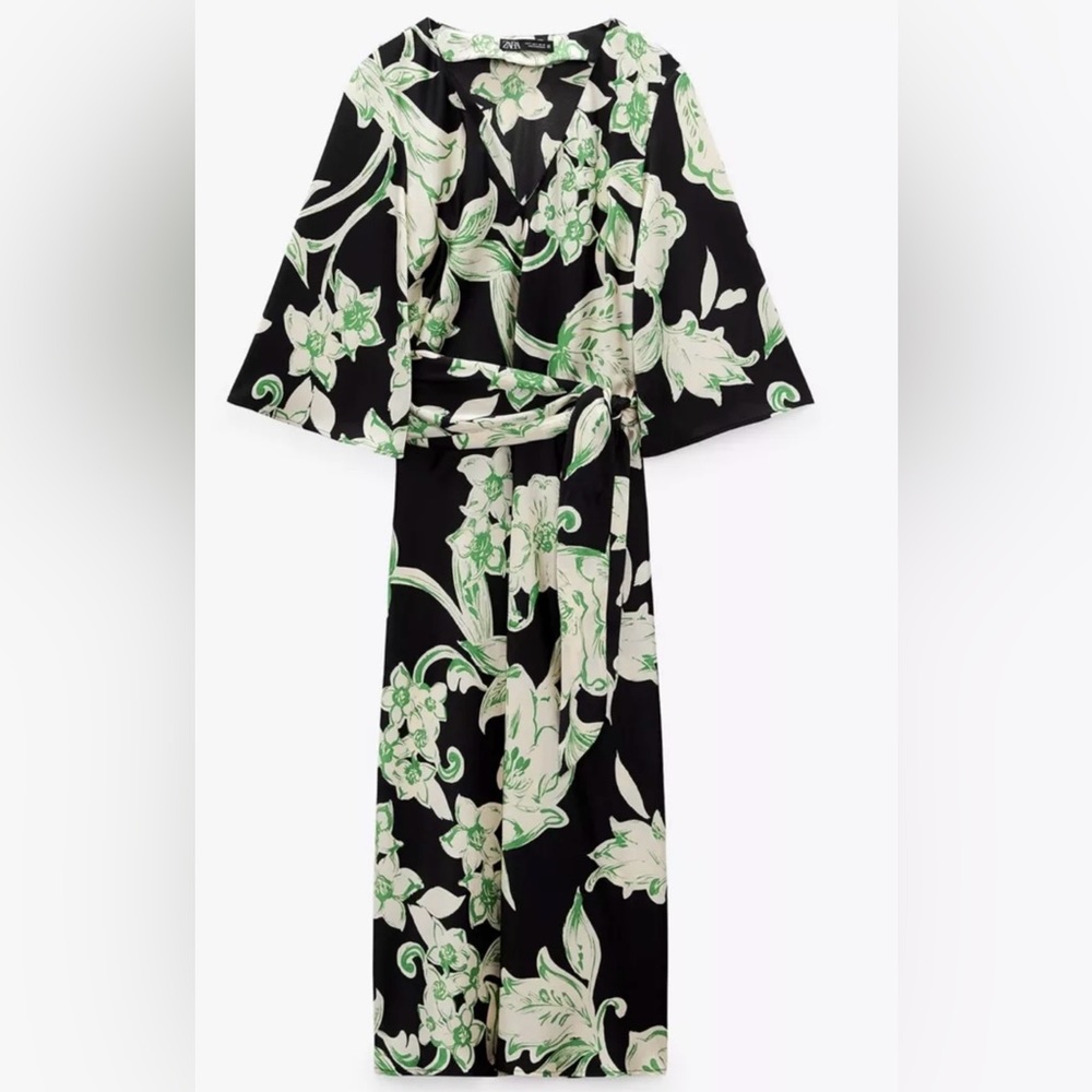 ZARA NEW NWT Floral Printed Silky Feel Dress Size Small S